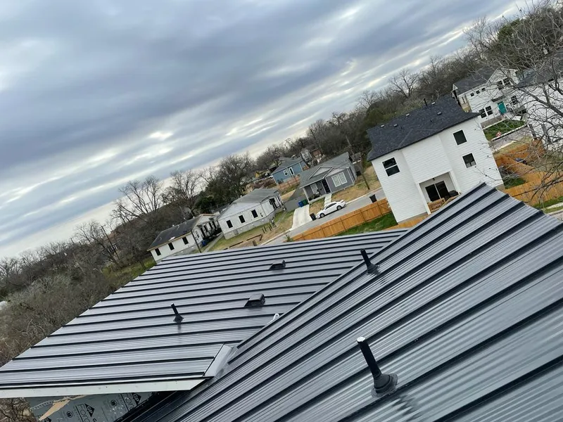 Standing seam metal roof panels with vents for Skylight Repair in Melrose Park